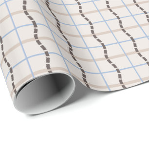 Papel De Presente mosaico geométrico calmante - taupe azul