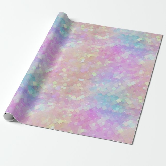Papel De Presente mosaico holo sparkle: (Desenrolado)