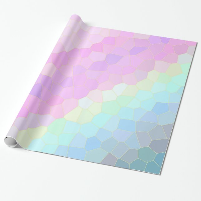 Papel De Presente Mosaico Pastel (Desenrolado)