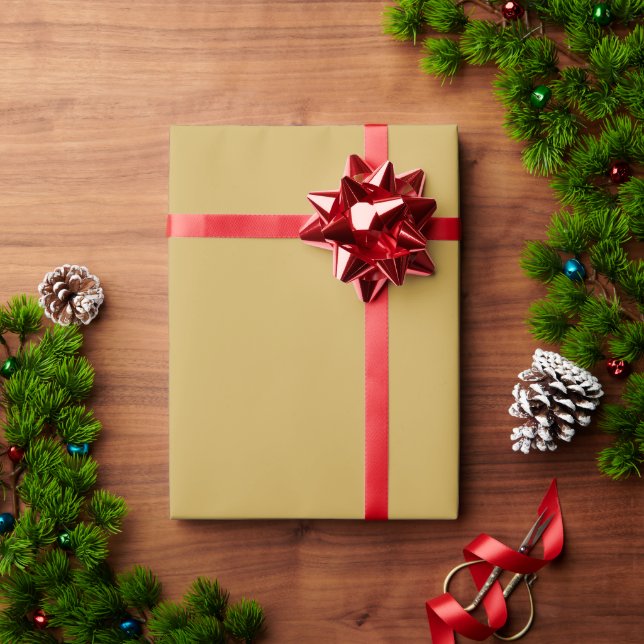 Papel De Presente Mostarda amarela minimalista elegante (Presente de Natal)