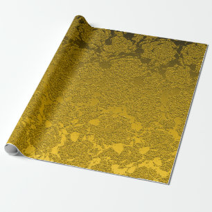 Papel De Presente Mostarda Elegante Amarelo Negro Moderno