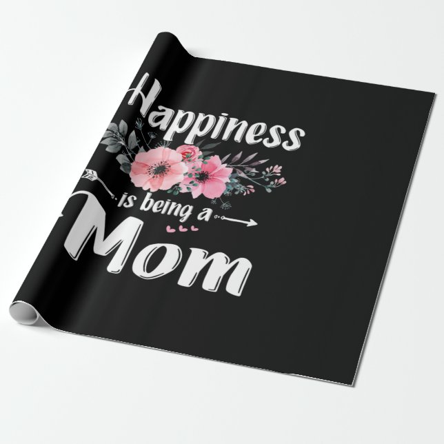 Papel De Presente Mother Art | A Felicidade é Ser Uma Mãe Aniversári (Desenrolado)