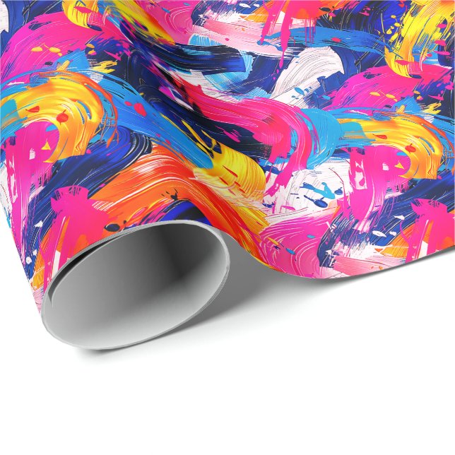 Papel De Presente motif coups de pinceaux (Ponta do rolo)