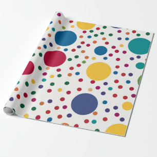 Papel De Presente Motif festivo de confete num arco-íris de cores