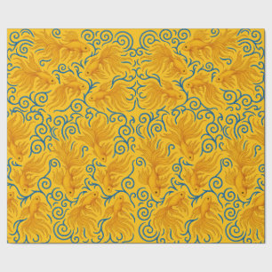 Papel De Presente Motivo de peixe dourado para Ela