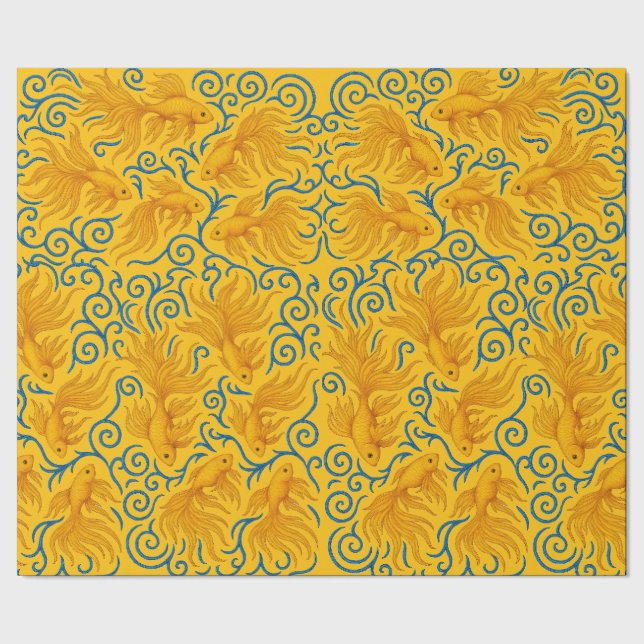 Papel De Presente Motivo de peixe dourado para Ela (Barra)