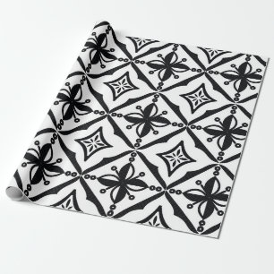 Papel De Presente Motivos batik indonésios com traços muito distin