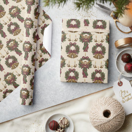 Papel De Presente Motivos Natalinos Vitorianos Clássico Feriado