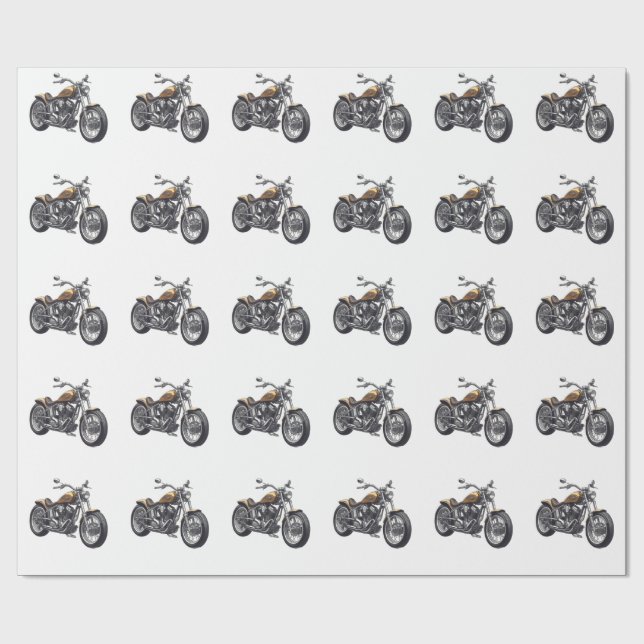 Papel De Presente Motocicleta Gráfica (Aberto)