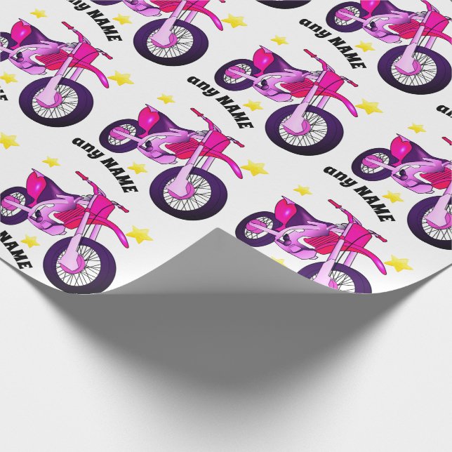 Papel De Presente Motocicleta rosa e papel personalizado de empacota (Ponta)
