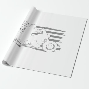 Papel De Presente Motociclista Patriótico Vintage Bandeira Americana