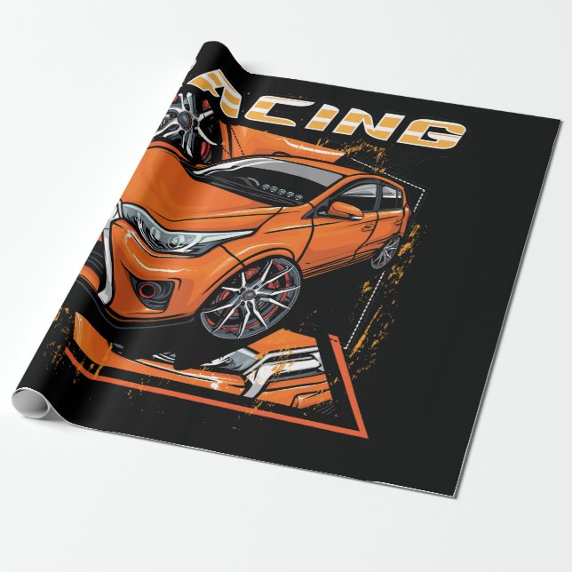Papel De Presente Motor do carro de corrida _ (101) (Desenrolado)