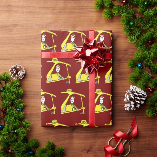 Papel De Presente Motorista de Táxi Stickman (Presente de Natal)