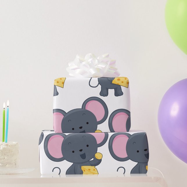 Papel De Presente Mouse comendo queijo (Criador carregado)