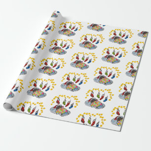 Papel De Presente Mouse de Natal e Ano Novo com meias e li