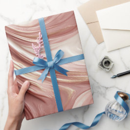 Papel De Presente Movimento Fluido Rosa Dourado Brilho Abstrato Padr
