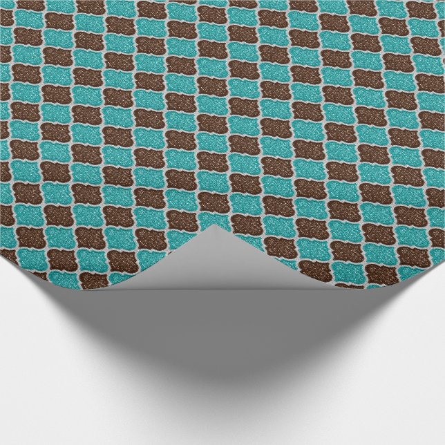 Papel De Presente MQF Sequins-AQUA-CHOCOLATE-BRANCO-GIFT WRAP (Ponta)