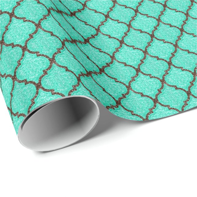 Papel De Presente MQF Sequins-Mint-Chocolate-GIFT WRAP (Ponta do rolo)