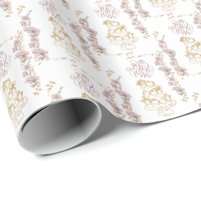 Papel De Presente mr e mrs (Ponta do rolo)