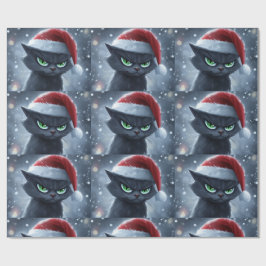 Papel De Presente Mr. Grumpy Face Christmas Cat