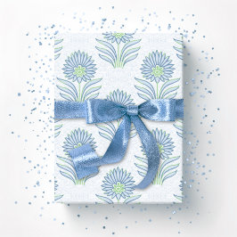 Papel De Presente Mughal Bloom in Slate and Green