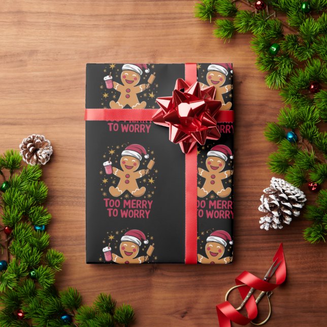 Papel De Presente Muito Alegre Para se Preocupar Pão de Mel Natal Di (Presente de Natal)