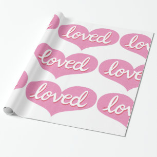 Papel De Presente MUITO AMADO - Adorado - Corações de amor rosa