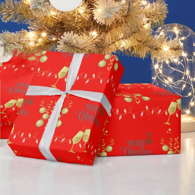 Papel De Presente Muito Feliz no Natal Vermelho da Maçã Doce (Feriados)