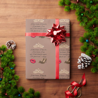 Papel De Presente Muito Glam Para se Importar – Citação Chic