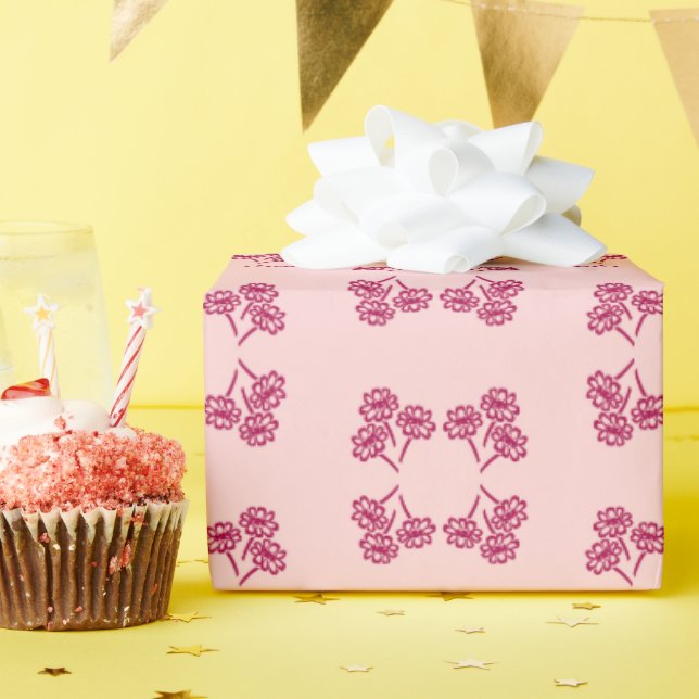 Papel De Presente Muitos buquês embrulhando papel (Festa de aniversário)