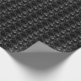 Papel De Presente Muitos ícones brancos da bicicleta em um fundo