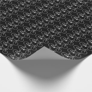 Papel De Presente Muitos ícones brancos da bicicleta em um fundo