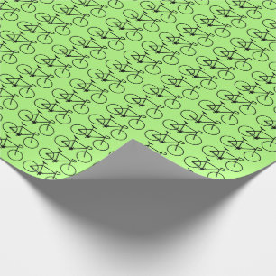 Papel De Presente Muitos ícones de Bicicleta Preta em um Plano de Fu