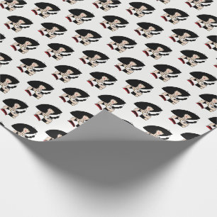 Papel De Presente Mulher Art Déco Vintage Usando Luvas de Chapéu Col