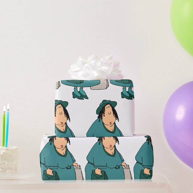 Papel De Presente Mulher Carregando Sacolas (Criador carregado)