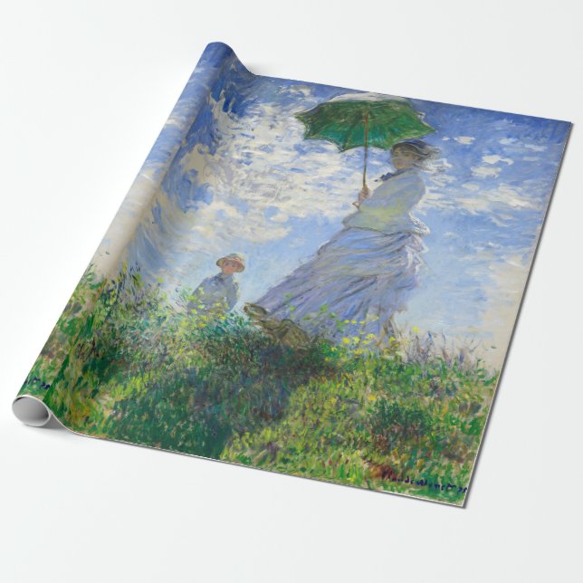Papel De Presente Mulher com Parasol, Madame Monet e seu filho (Desenrolado)