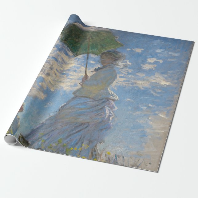 Papel De Presente Mulher com Parasol | Paisagem Francesa (Desenrolado)