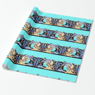PAPEL DE PRESENTE MULHER ELEGÂNCIA BELA JOIA /SENHORA, LAÇO AZUL, FL