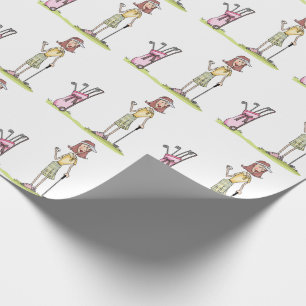 Papel De Presente Mulher Golfista