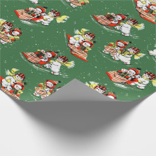 Papel De Presente Mulher moderna da neve do boneco de neve do Natal