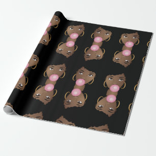 Papel De Presente Mulher Negra, Bublegum Cor-de-rosa