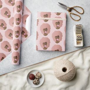 Papel De Presente Mulher Negra, Cor-de-rosa, Bublegum rosa, rosa