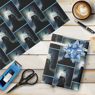 Papel De Presente Mulher Negra Gótica da Floresta de Ravens