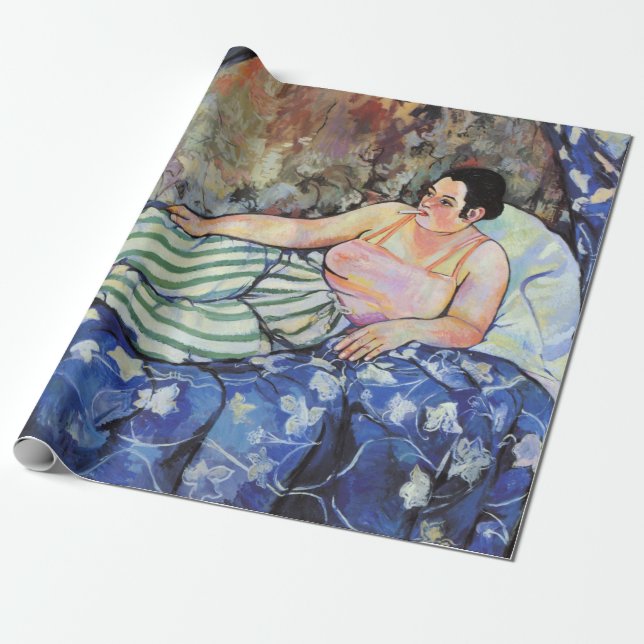 Papel De Presente Mulher no quarto azul (por Suzanne Valadon) (Desenrolado)