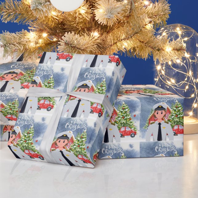 Papel De Presente Mulher-piloto com o Natal (Feriados)
