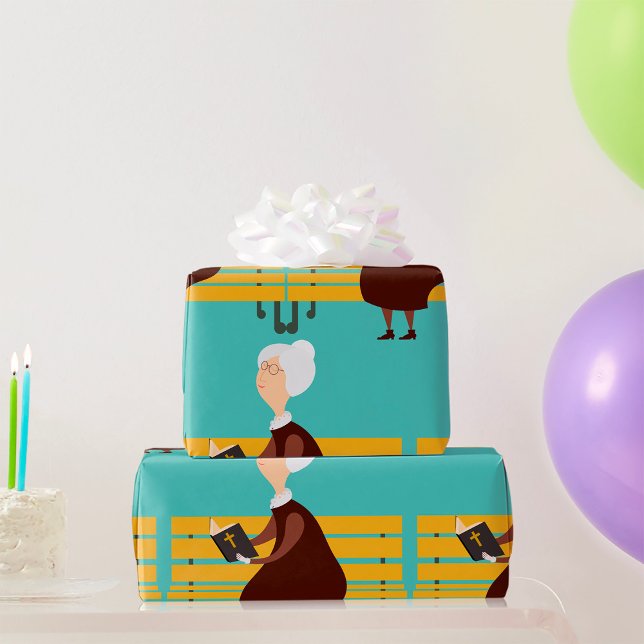 Papel De Presente Mulher Velha Lendo A Bíblia (Criador carregado)