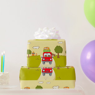 Papel De Presente Mulher Viajar De Carro