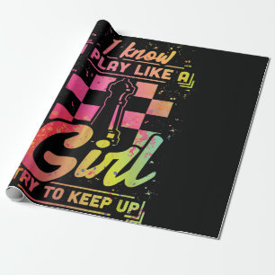 Papel De Presente Mulher Xadrez Equipe Rainha Chessfield Joga Como U
