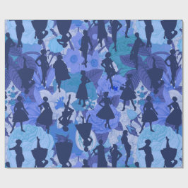 Papel De Presente mulheres da silhueta vintage da década de 1950 com