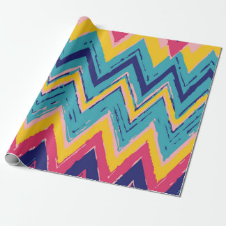 Papel De Presente Multi-Color Zig-Zag Pattern – Fun Bold Gift Design